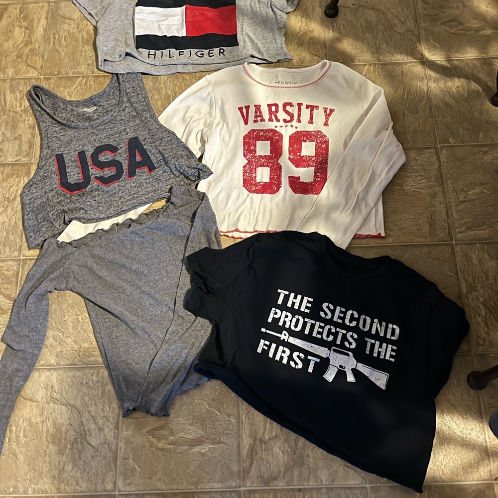 Tommy Hilfiger Kids Gray and Red Tank Top